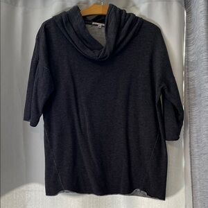 GAP Dark Gray Short Sleeve Cowl-neck Sweatshirt